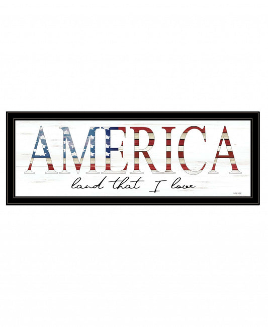 America Land that I Love 2 Black Framed Print Wall Art - Homeroots - Flyclothing LLC
