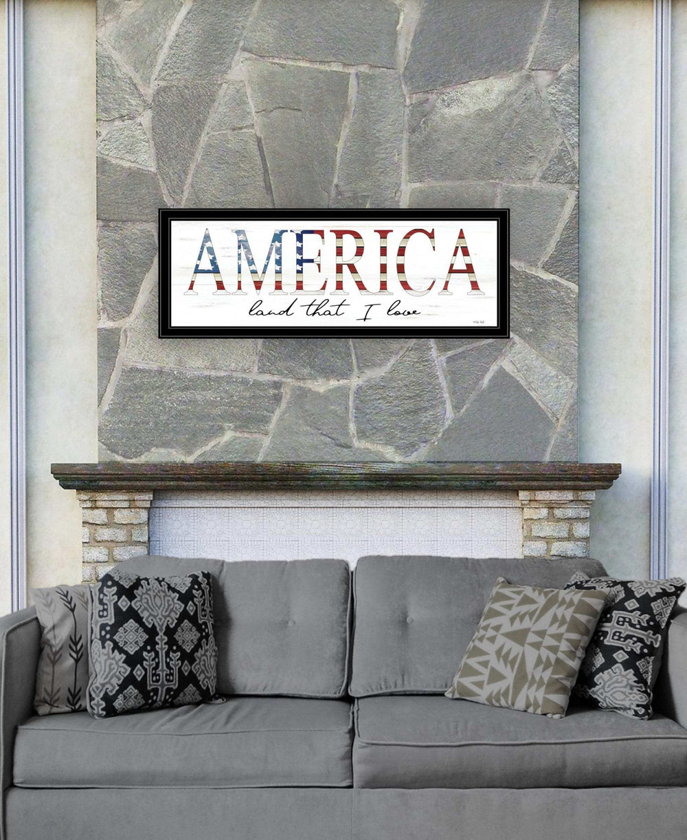 America Land that I Love 2 Black Framed Print Wall Art - Homeroots - Flyclothing LLC