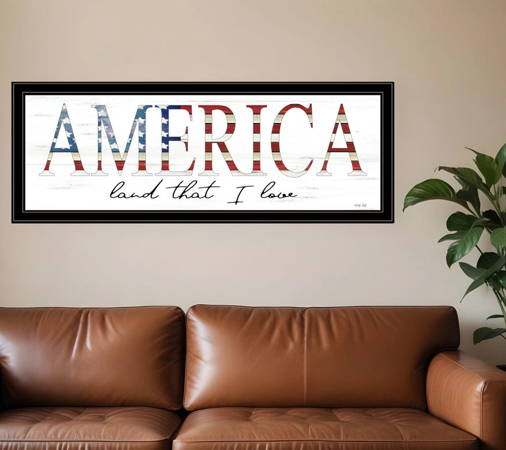 America Land that I Love 2 Black Framed Print Wall Art - Homeroots