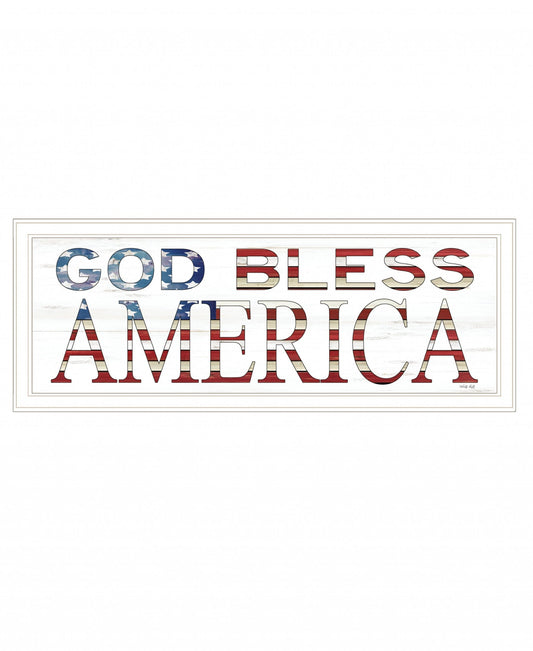 God Bless America 5 White Framed Print Wall Art - Homeroots
