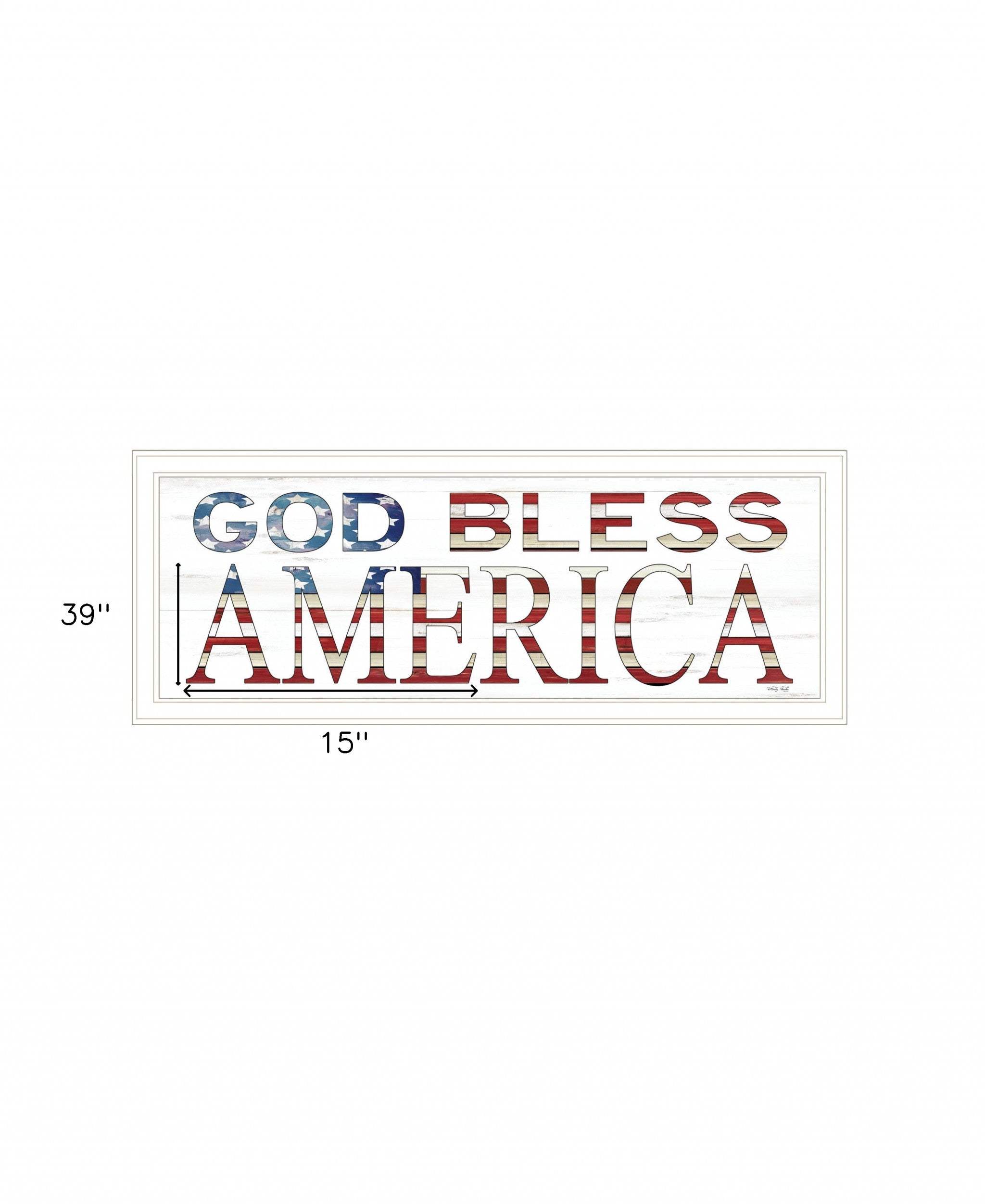 God Bless America 5 White Framed Print Wall Art - Homeroots - Flyclothing LLC
