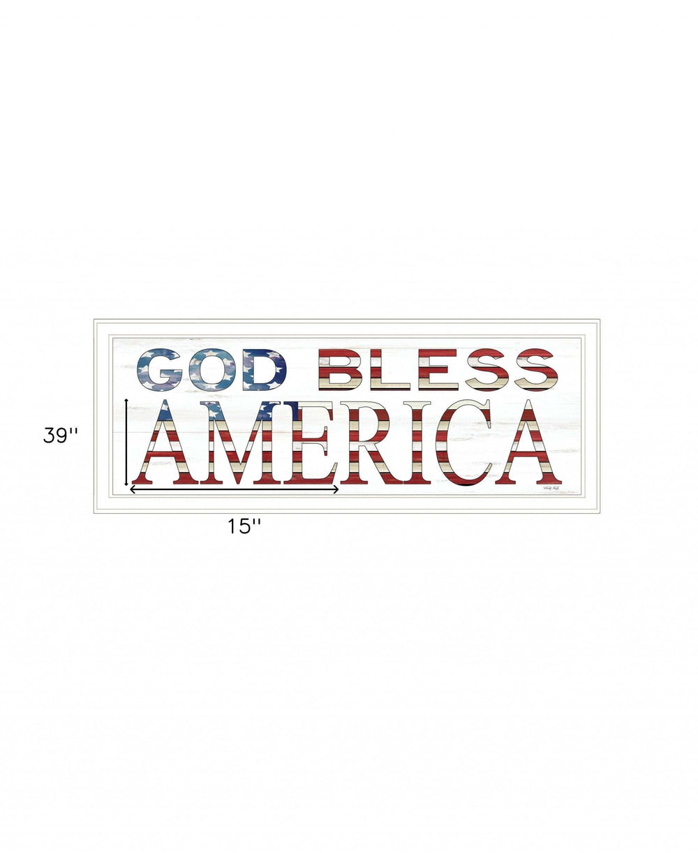 God Bless America 5 White Framed Print Wall Art - Homeroots - Flyclothing LLC