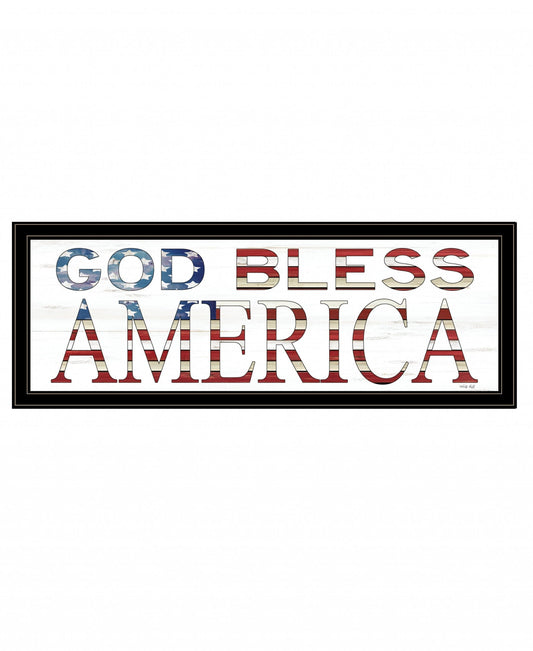 God Bless America 6 Black Framed Print Wall Art - Homeroots