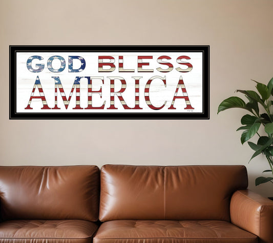God Bless America 6 Black Framed Print Wall Art - Homeroots