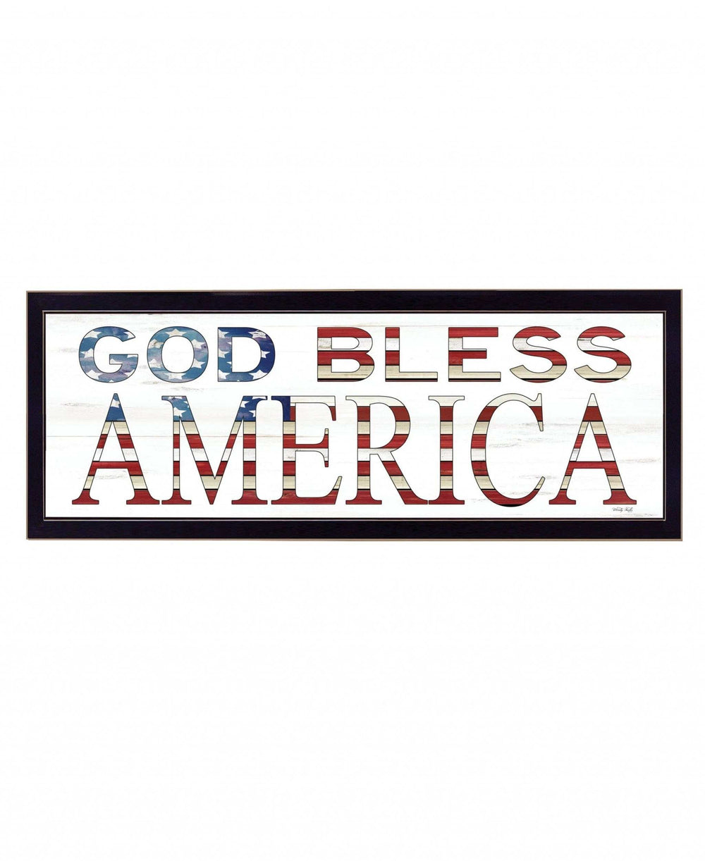 God Bless America 7 Black Framed Print Wall Art - Homeroots - Flyclothing LLC