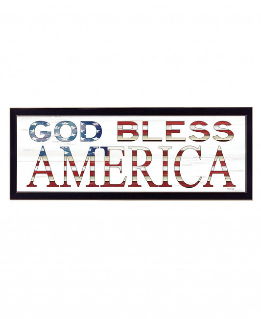 God Bless America 7 Black Framed Print Wall Art - Homeroots