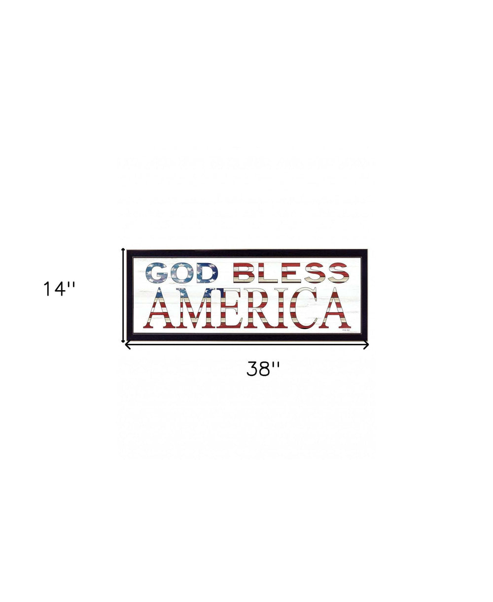 God Bless America 7 Black Framed Print Wall Art - Homeroots - Flyclothing LLC