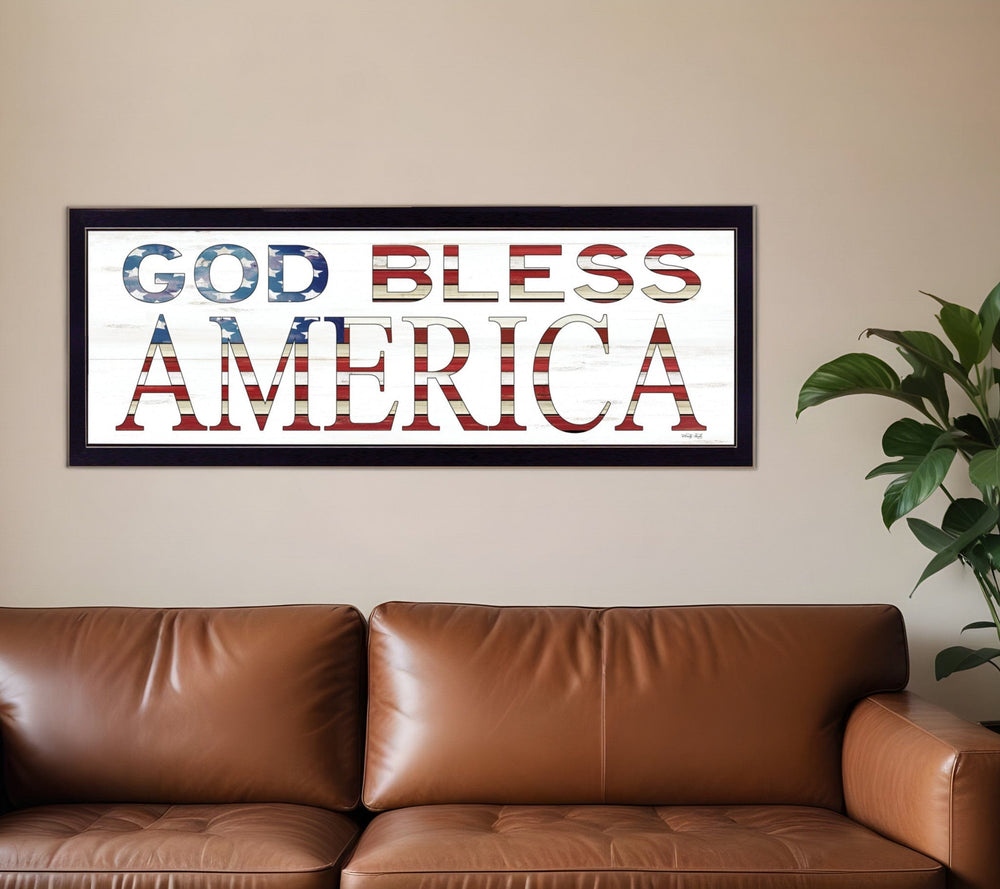 God Bless America 7 Black Framed Print Wall Art - Homeroots