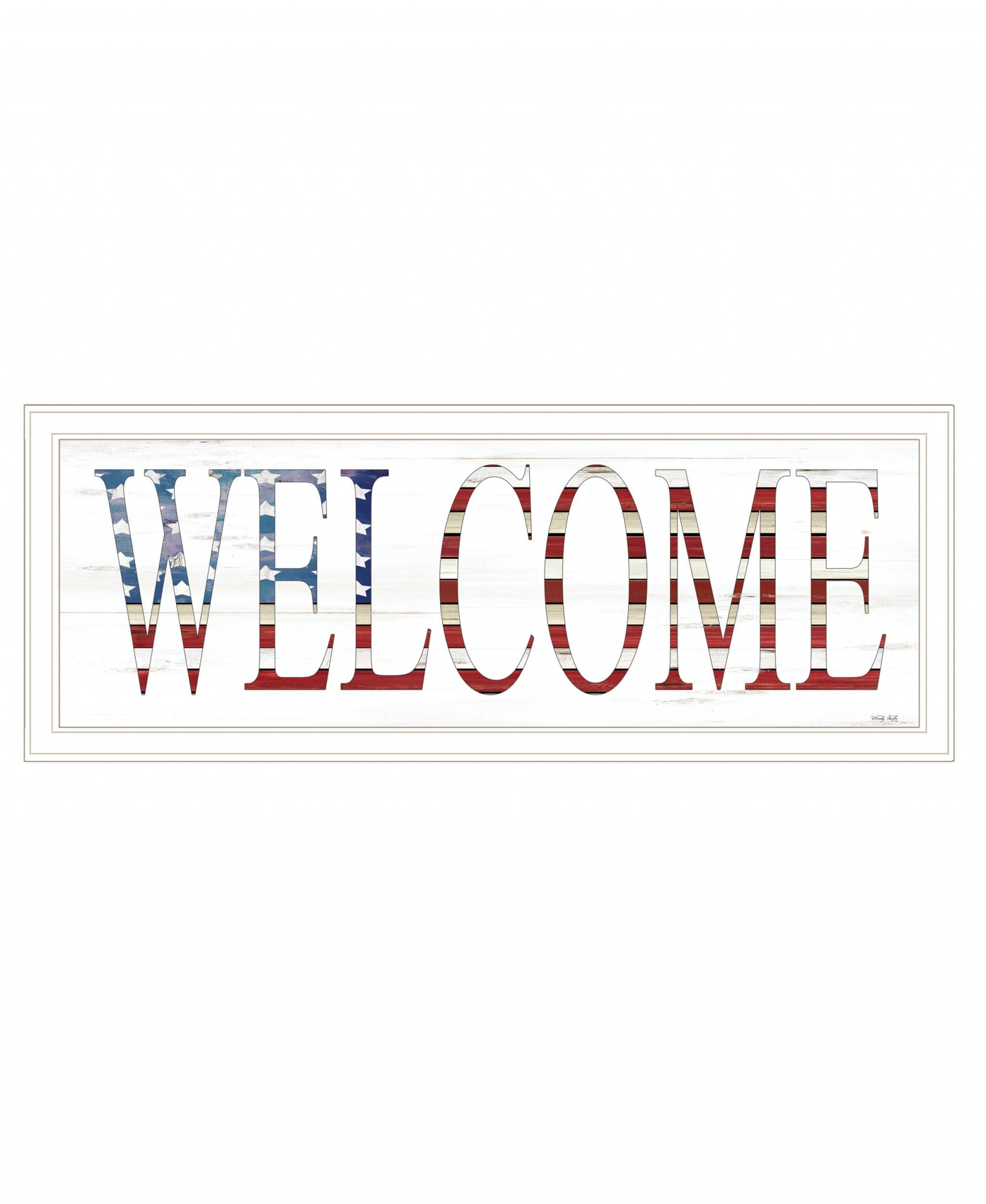 Patriotic Welcome 1 White Framed Print Wall Art - Homeroots