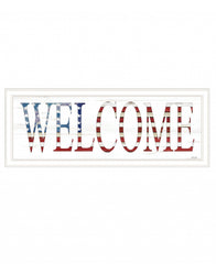 Patriotic Welcome 1 White Framed Print Wall Art - Homeroots