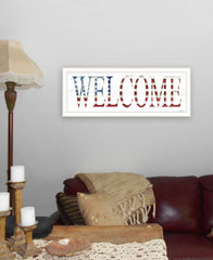 Patriotic Welcome 1 White Framed Print Wall Art - Homeroots