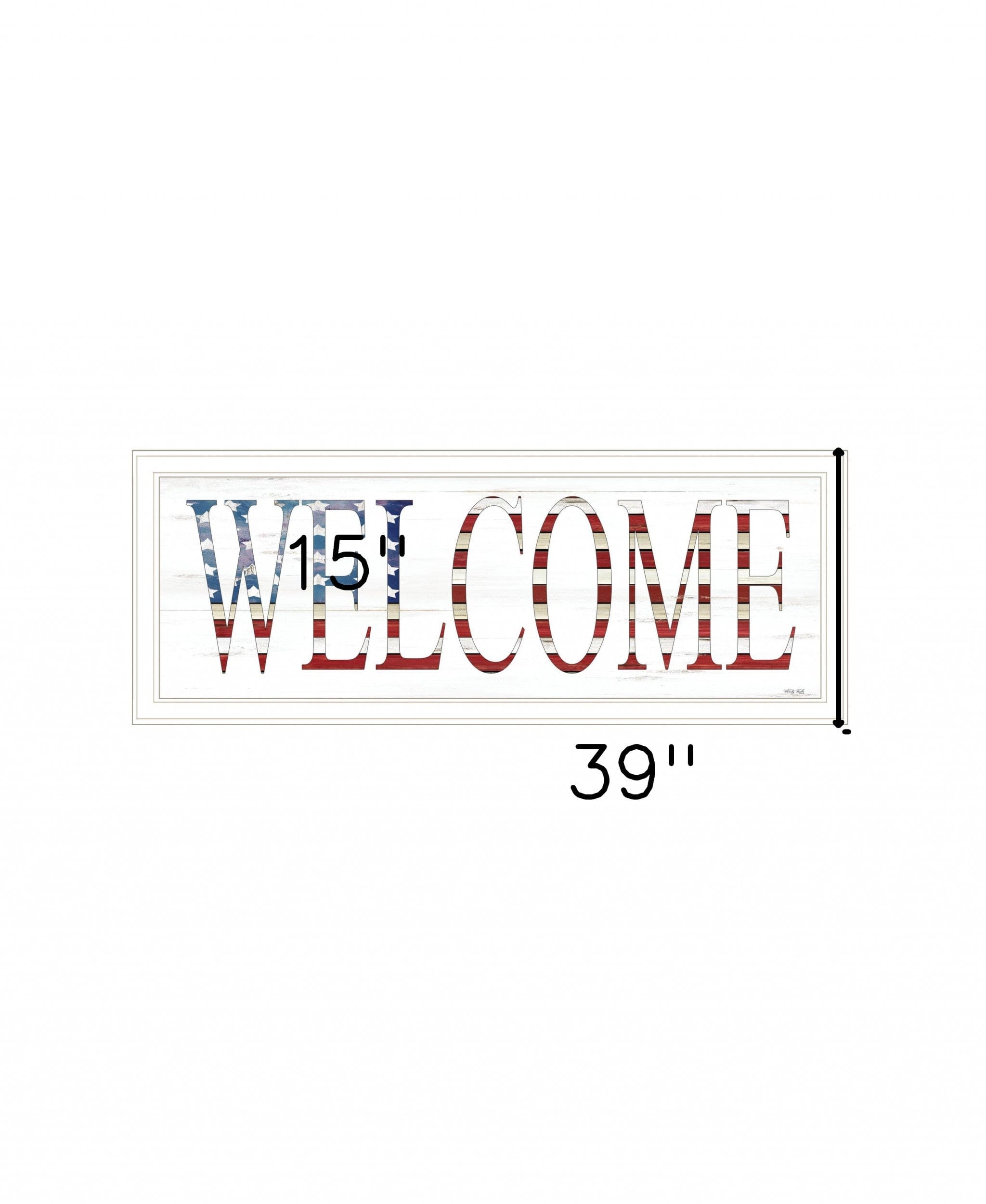 Patriotic Welcome 1 White Framed Print Wall Art - Homeroots