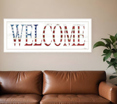 Patriotic Welcome 1 White Framed Print Wall Art - Homeroots
