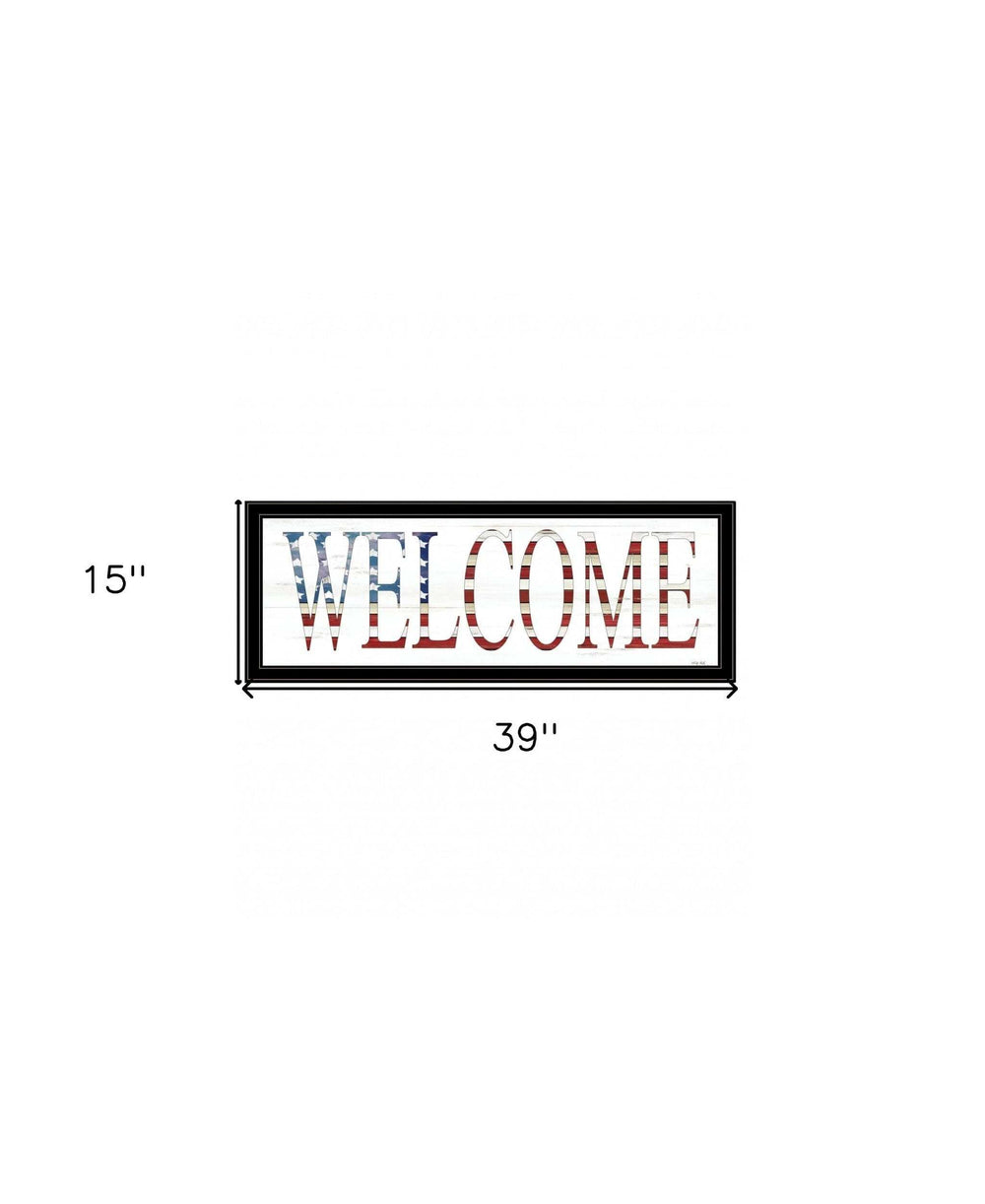 Patriotic Welcome 2 Black Framed Print Wall Art - Homeroots - Flyclothing LLC