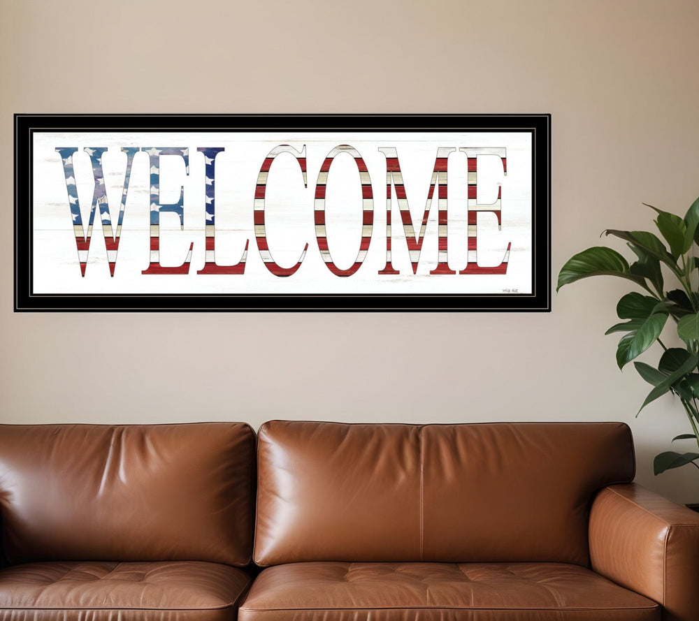 Patriotic Welcome 2 Black Framed Print Wall Art - Homeroots