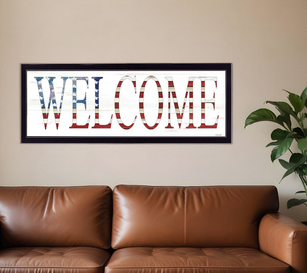 Patriotic Welcome 3 Black Framed Print Wall Art - Homeroots