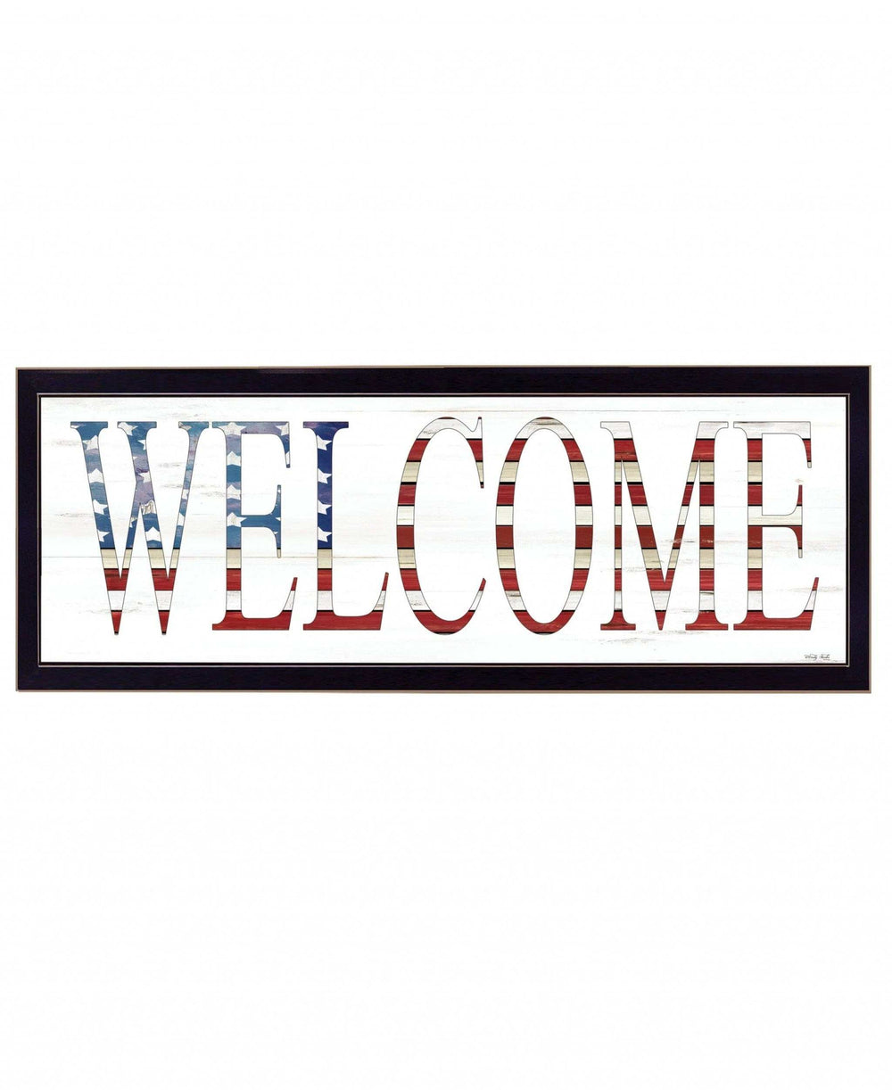 Patriotic Welcome 3 Black Framed Print Wall Art - Homeroots - Flyclothing LLC