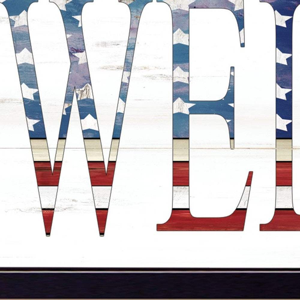 Patriotic Welcome 3 Black Framed Print Wall Art - Homeroots - Flyclothing LLC