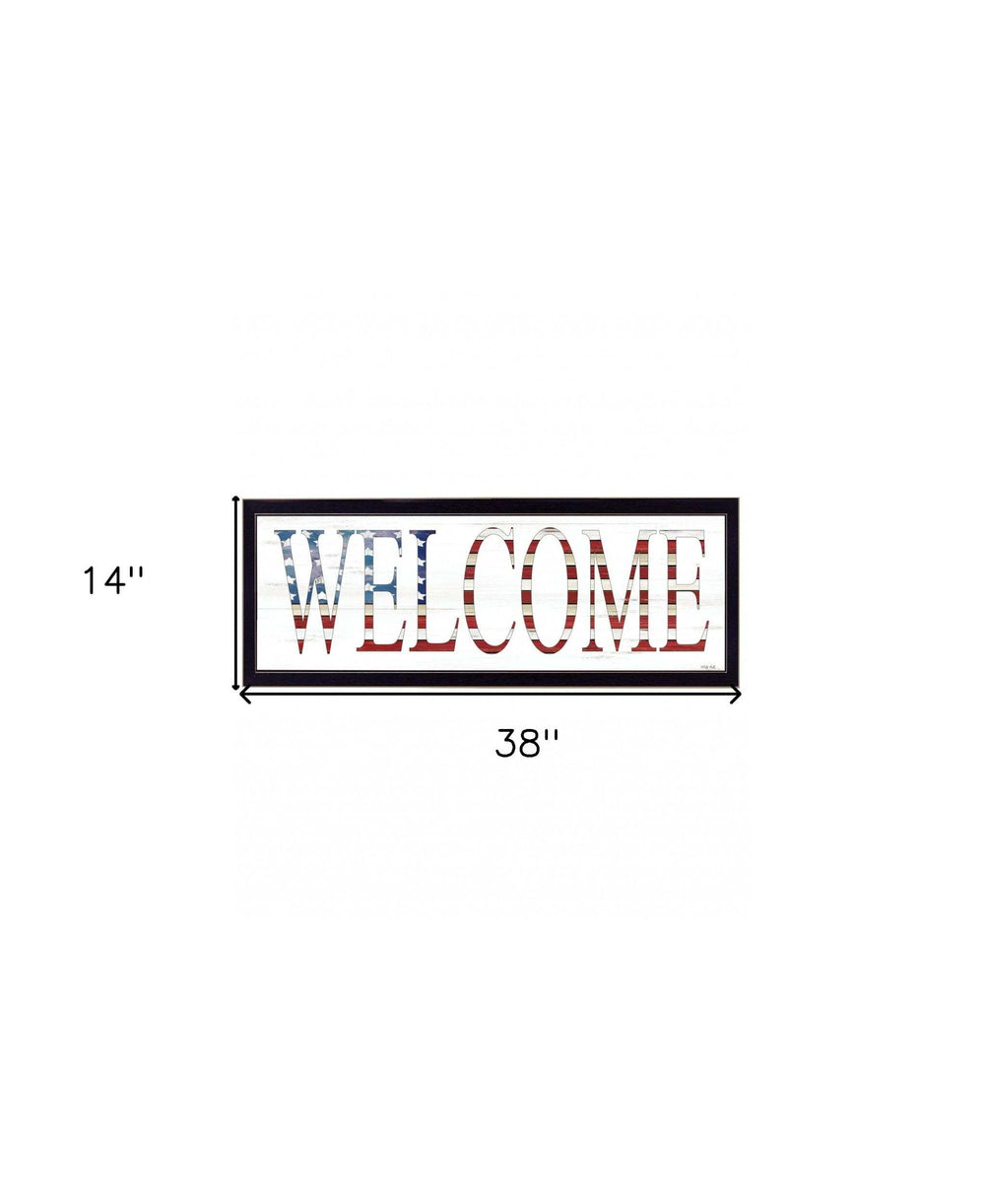 Patriotic Welcome 3 Black Framed Print Wall Art - Homeroots - Flyclothing LLC