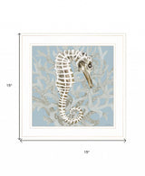 Coral Seahorse I 2 White Framed Print Wall Art - Homeroots - Flyclothing LLC