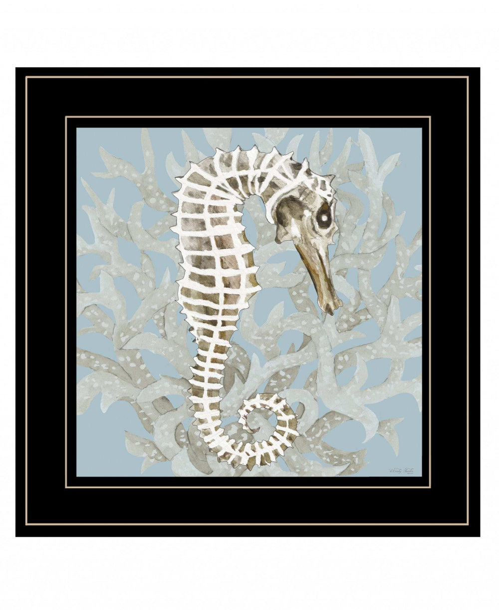 Coral Seahorse I 3 Black Framed Print Wall Art - Homeroots - Flyclothing LLC