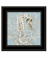 Coral Seahorse I 3 Black Framed Print Wall Art - Homeroots