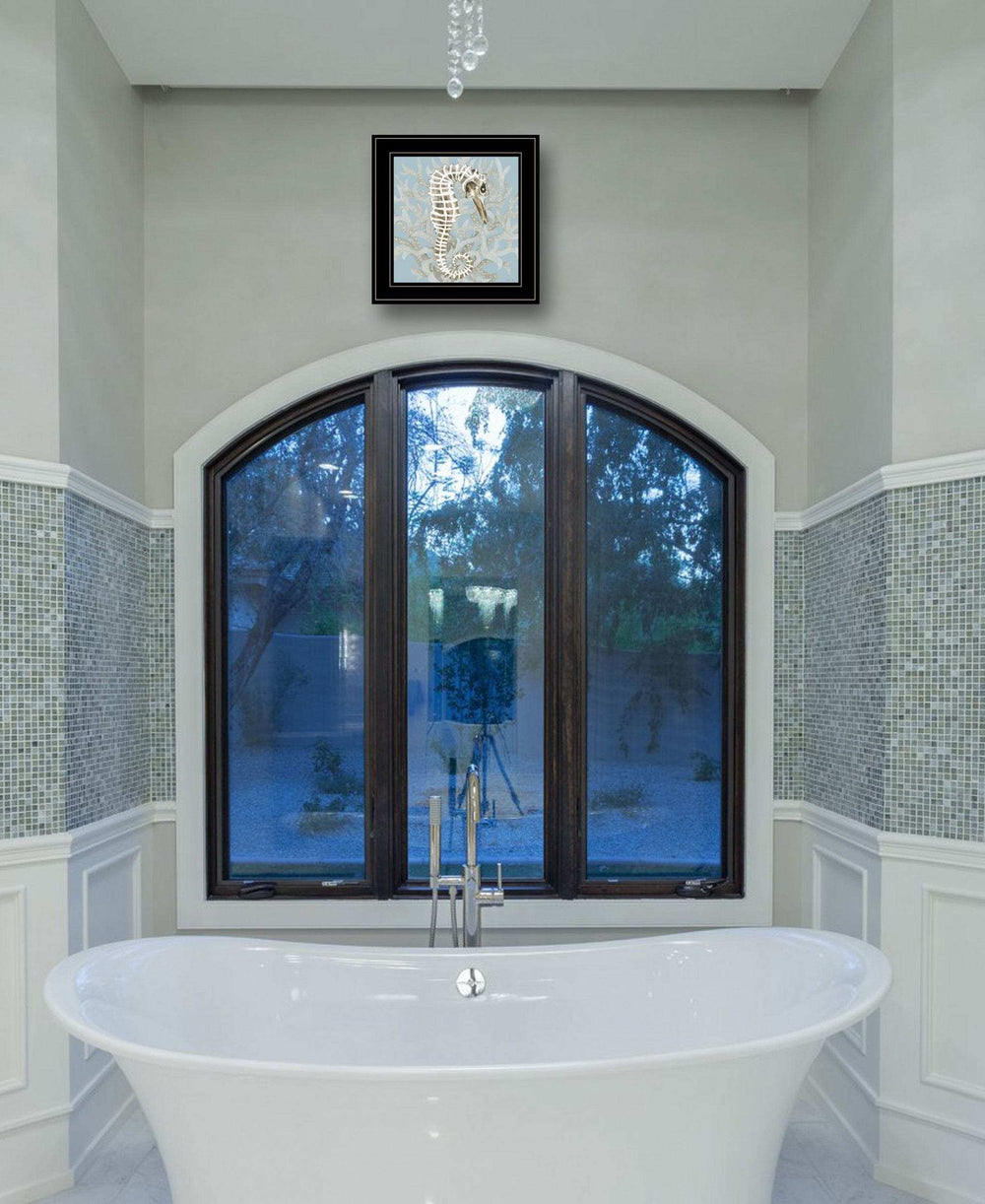 Coral Seahorse I 3 Black Framed Print Wall Art - Homeroots - Flyclothing LLC