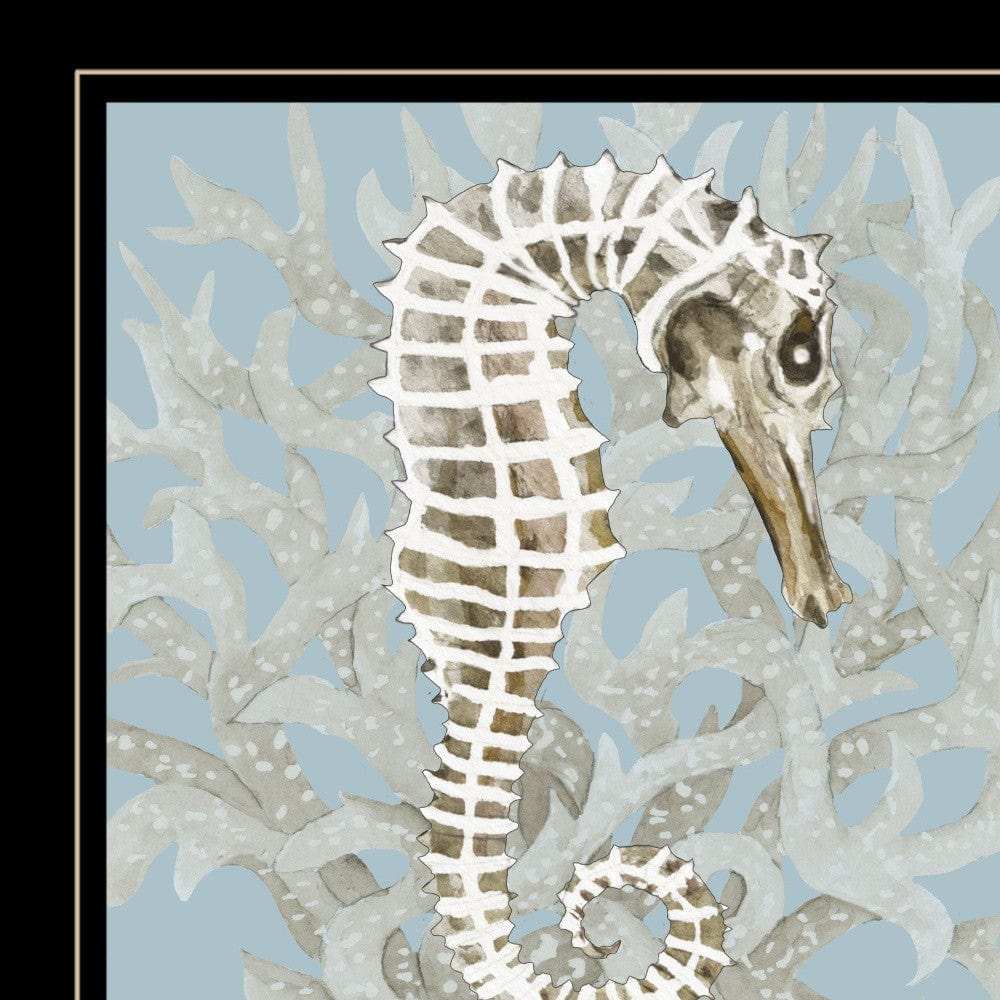 Coral Seahorse I 3 Black Framed Print Wall Art - Homeroots - Flyclothing LLC
