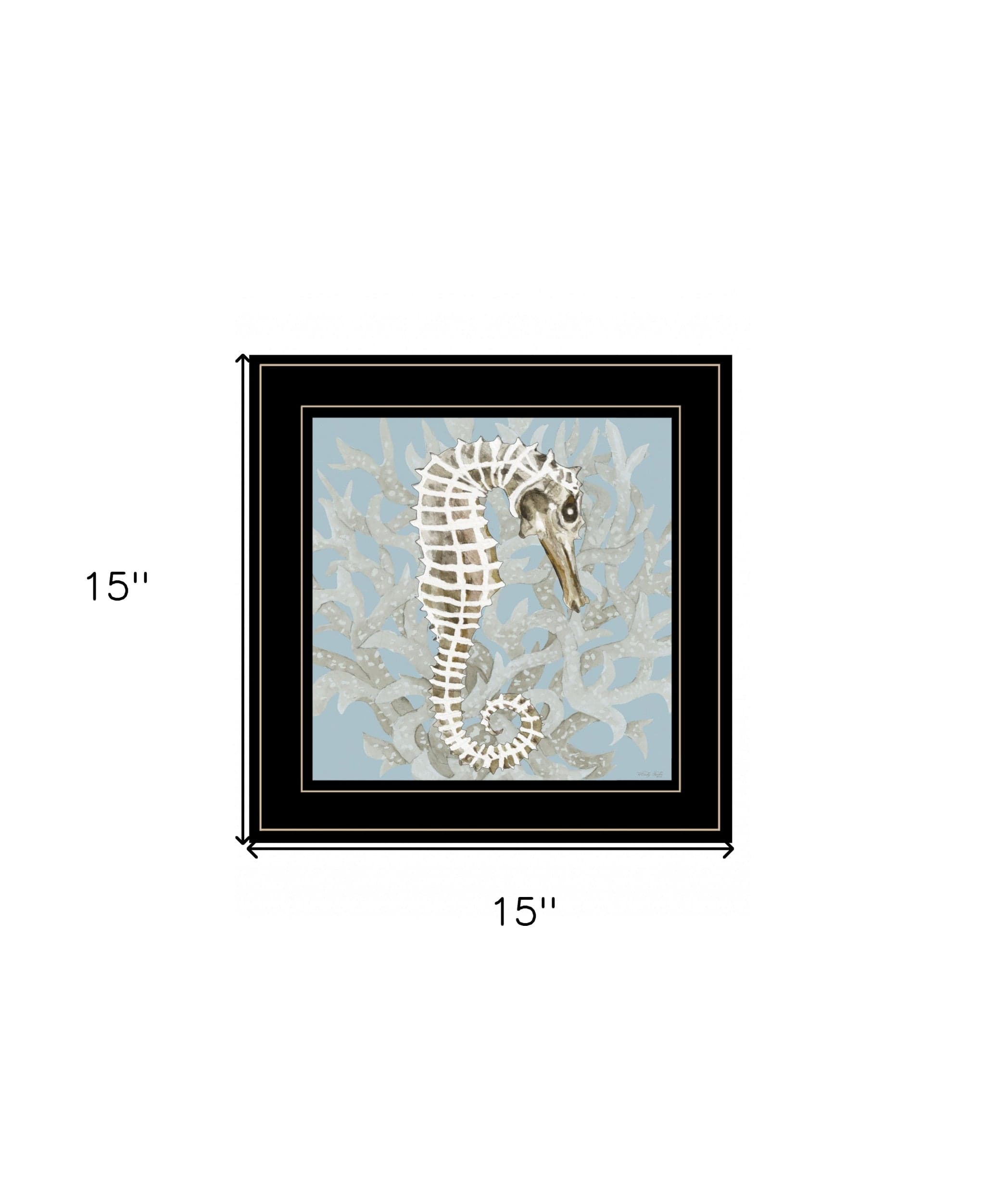 Coral Seahorse I 3 Black Framed Print Wall Art - Homeroots