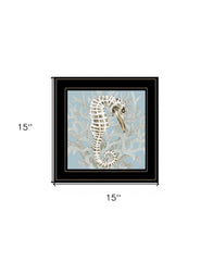Coral Seahorse I 3 Black Framed Print Wall Art - Homeroots