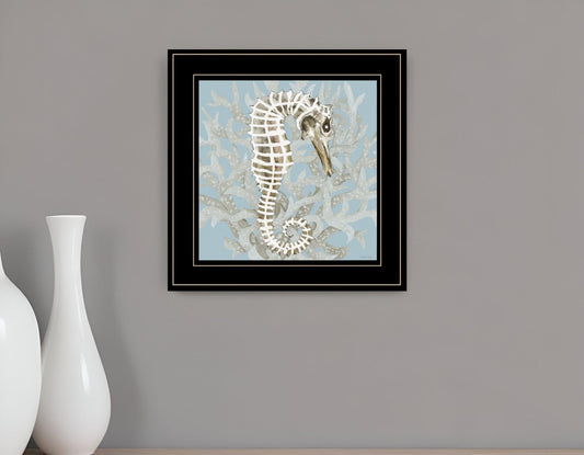 Coral Seahorse I 3 Black Framed Print Wall Art - Homeroots