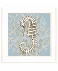 Coral Seahorse II 2 White Framed Print Wall Art - Homeroots