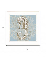 Coral Seahorse II 2 White Framed Print Wall Art - Homeroots