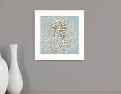 Coral Seahorse II 2 White Framed Print Wall Art - Homeroots