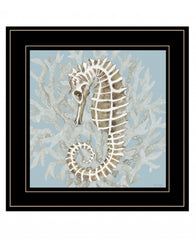 Coral Seahorse II 3 Black Framed Print Wall Art - Homeroots