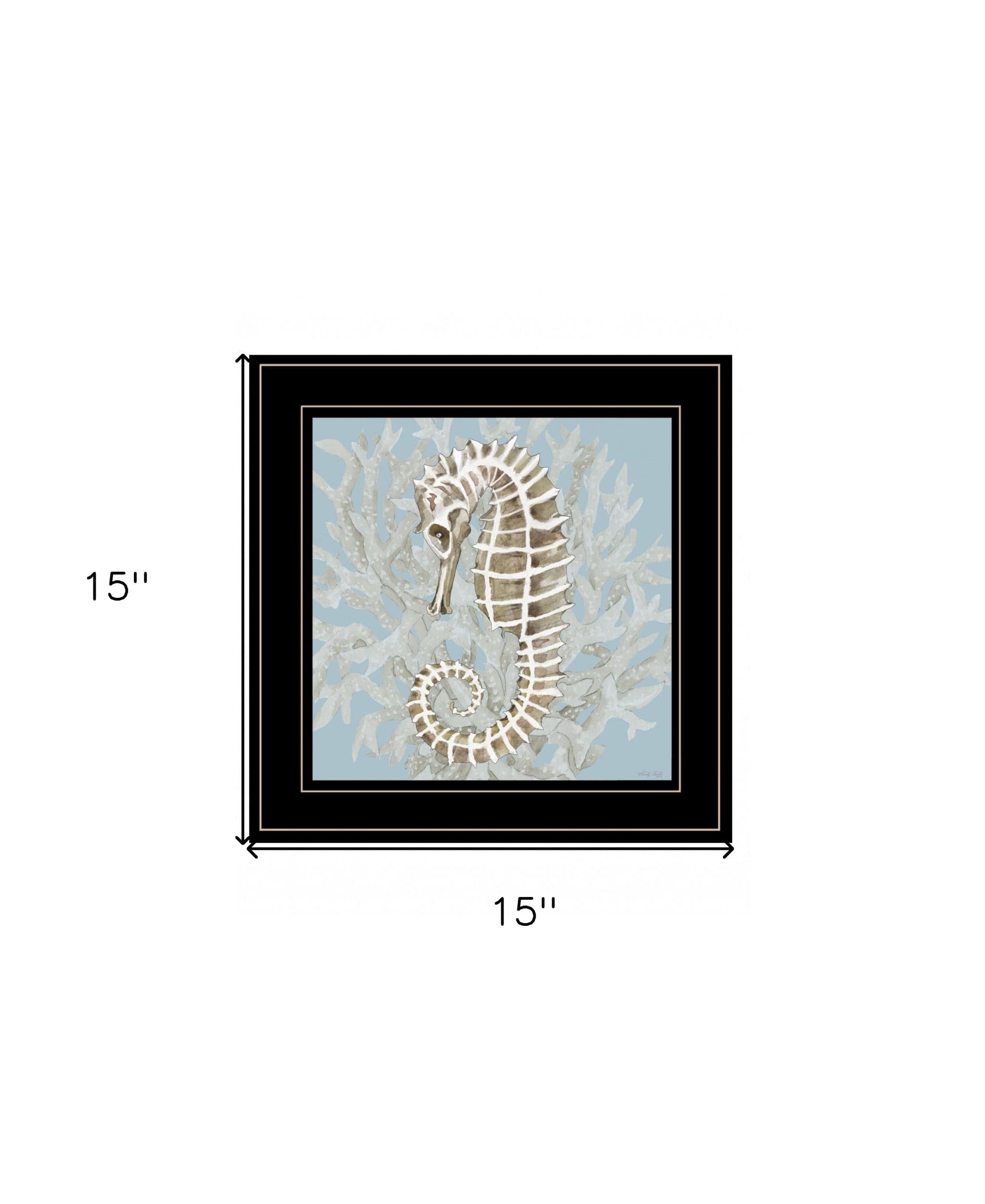 Coral Seahorse II 3 Black Framed Print Wall Art - Homeroots