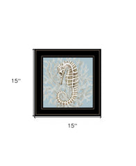 Coral Seahorse II 3 Black Framed Print Wall Art - Homeroots