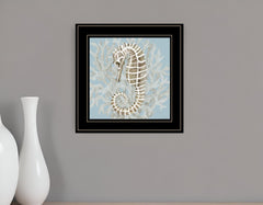 Coral Seahorse II 3 Black Framed Print Wall Art - Homeroots