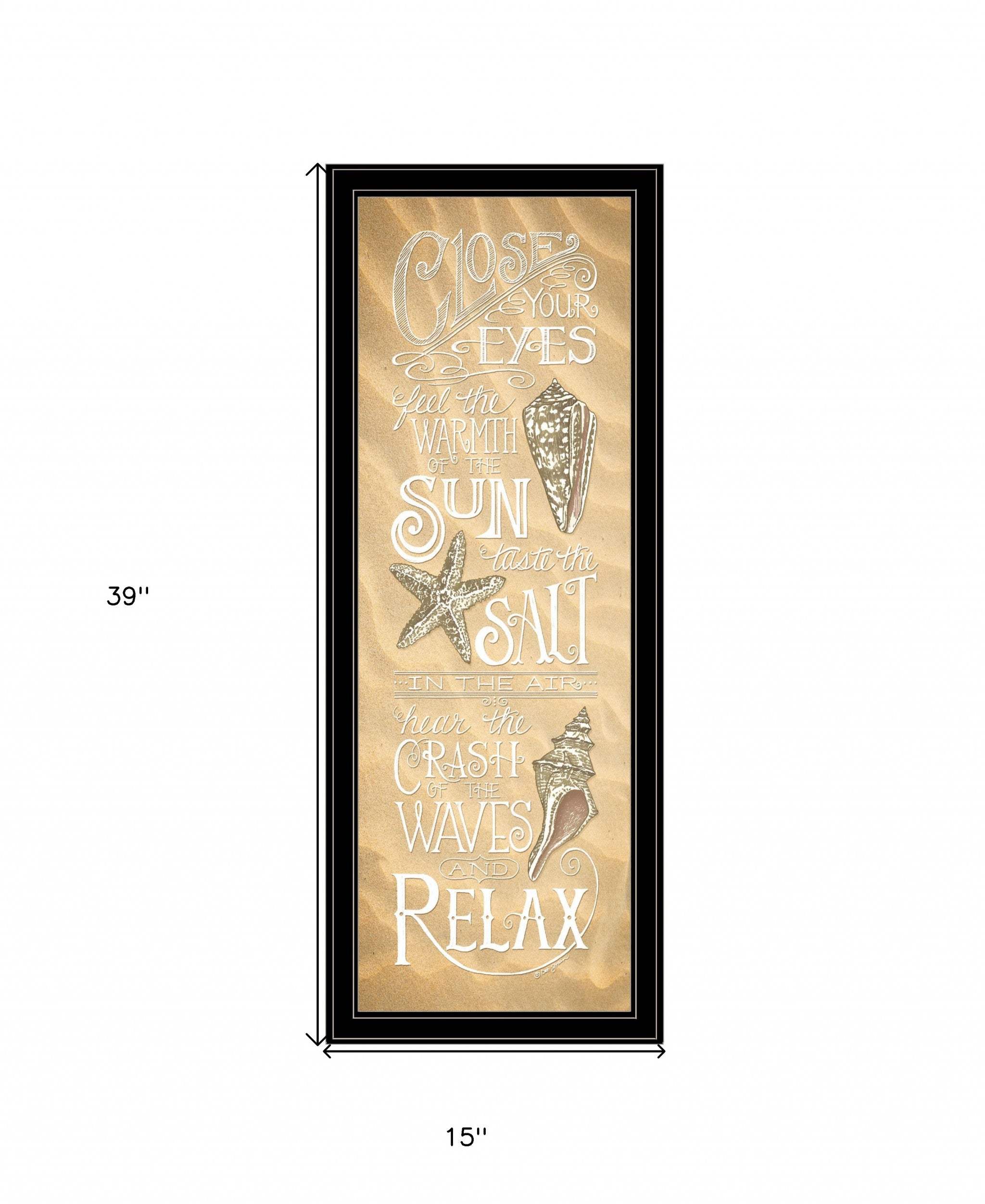 Close Your Eyes 3 Black Framed Print Wall Art - Homeroots - Flyclothing LLC