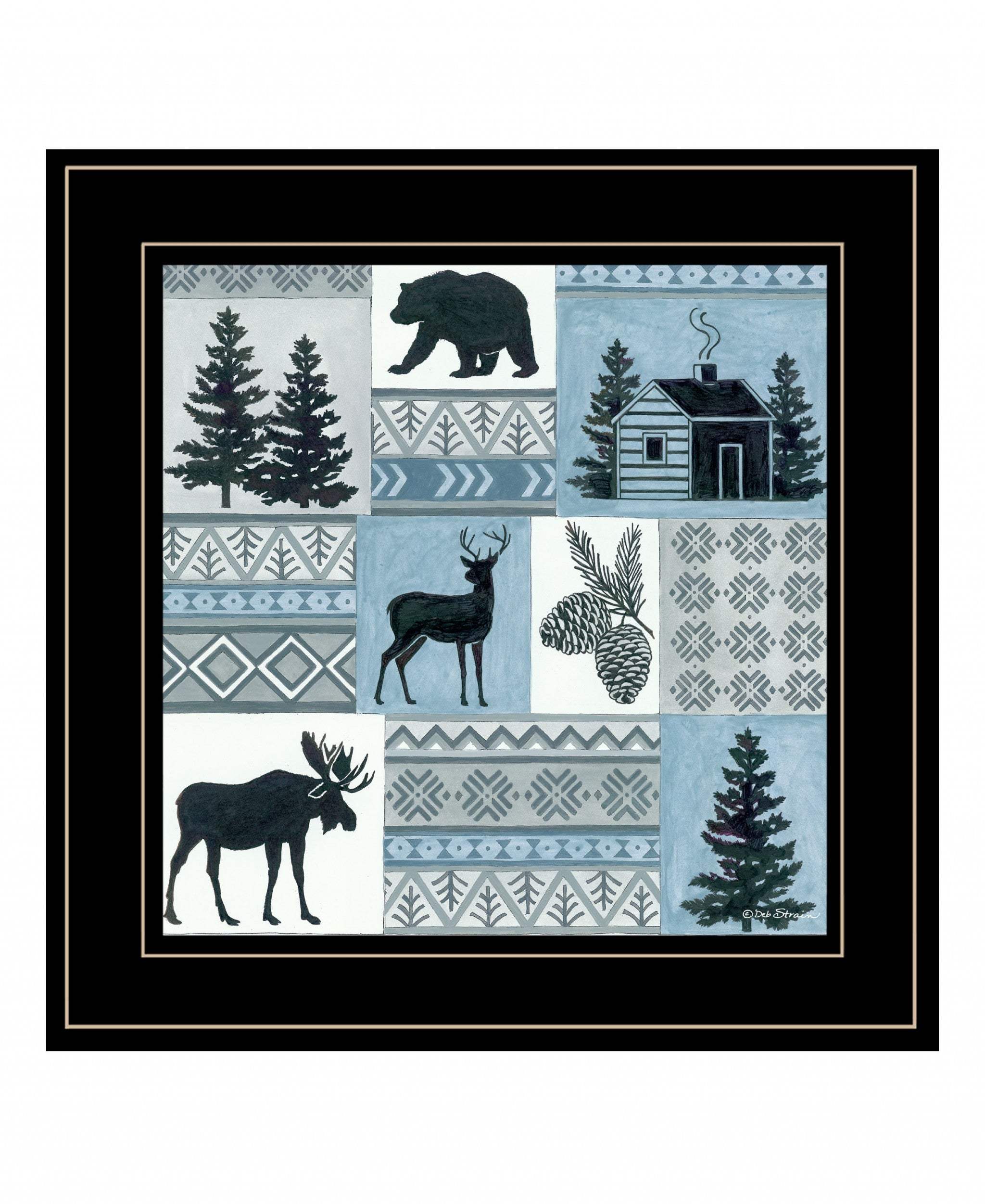 Cabin in the Woods 3 Black Framed Print Wall Art - Homeroots - Flyclothing LLC
