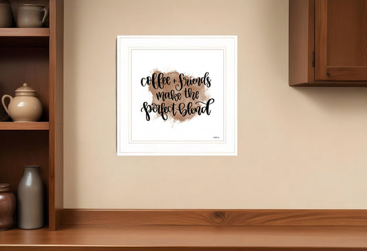 Coffee and Friends 2 White Framed Print Wall Art - Homeroots