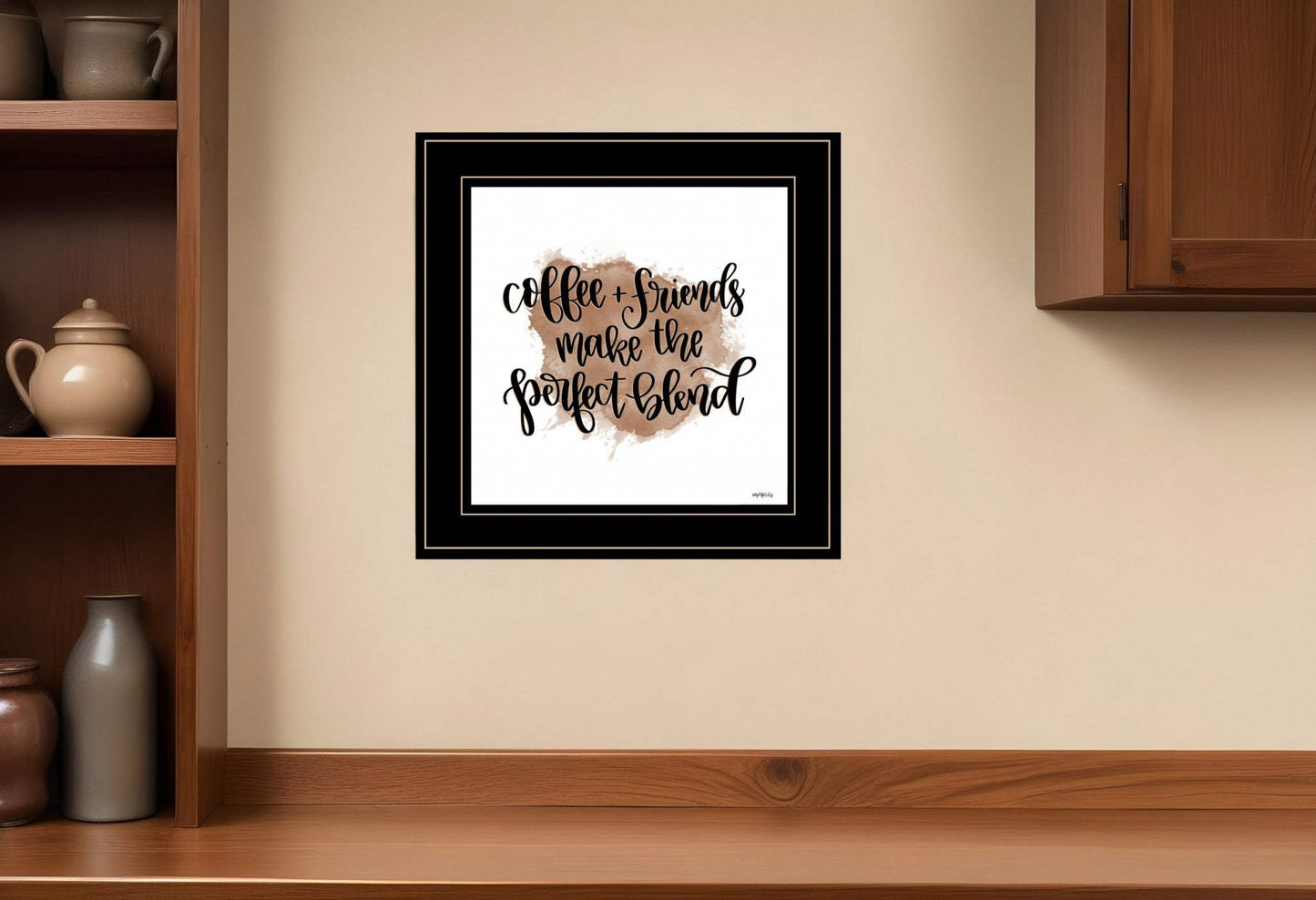 Coffee and Friends 3 Black Framed Print Wall Art - Homeroots - Flyclothing LLC