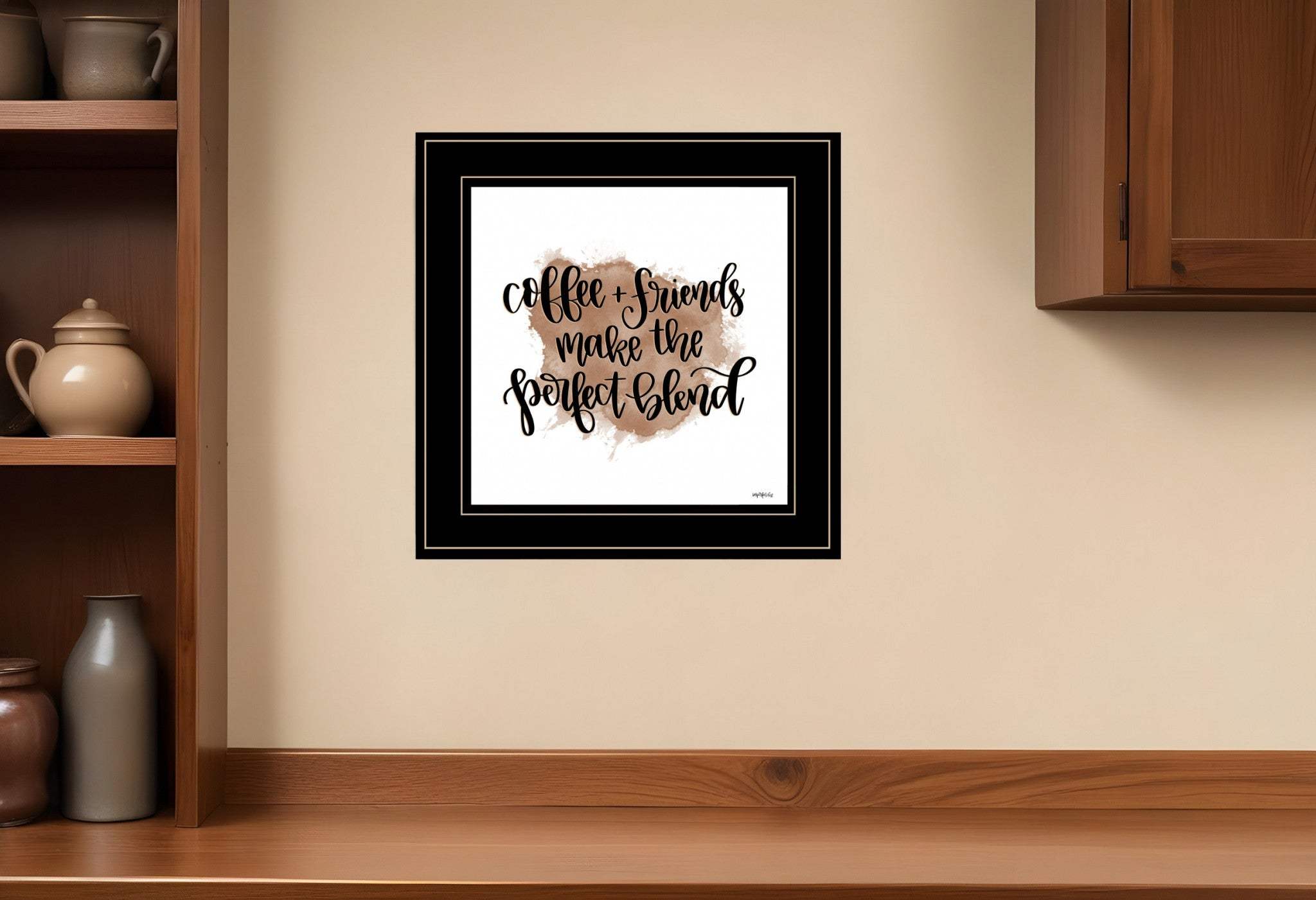 Coffee and Friends 3 Black Framed Print Wall Art - Homeroots - Flyclothing LLC