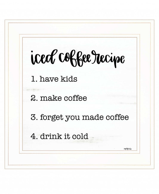 Iced Coffee Recipe 2 White Framed Print Wall Art - Homeroots - Flyclothing LLC