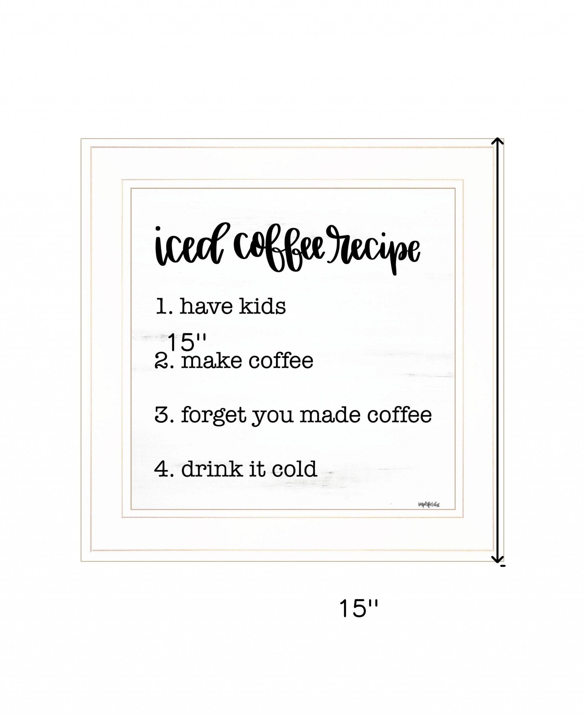 Iced Coffee Recipe 2 White Framed Print Wall Art - Homeroots - Flyclothing LLC