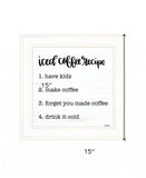 Iced Coffee Recipe 2 White Framed Print Wall Art - Homeroots - Flyclothing LLC