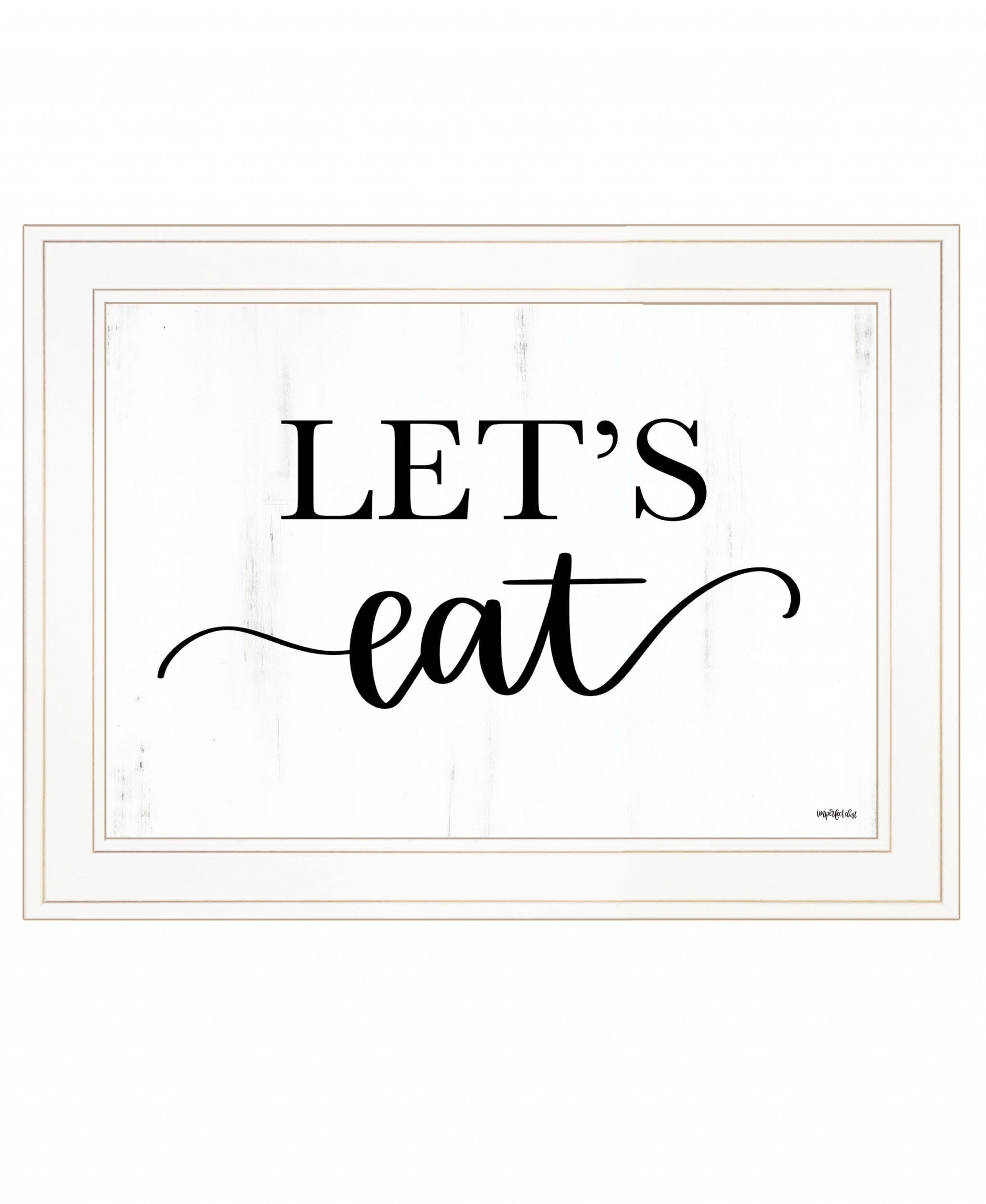 Lets Eat 2 White Framed Print Kitchen Wall Art - Homeroots