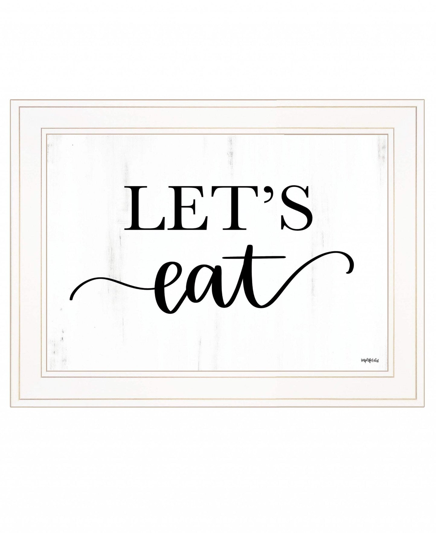 Lets Eat 2 White Framed Print Kitchen Wall Art - Homeroots - Flyclothing LLC