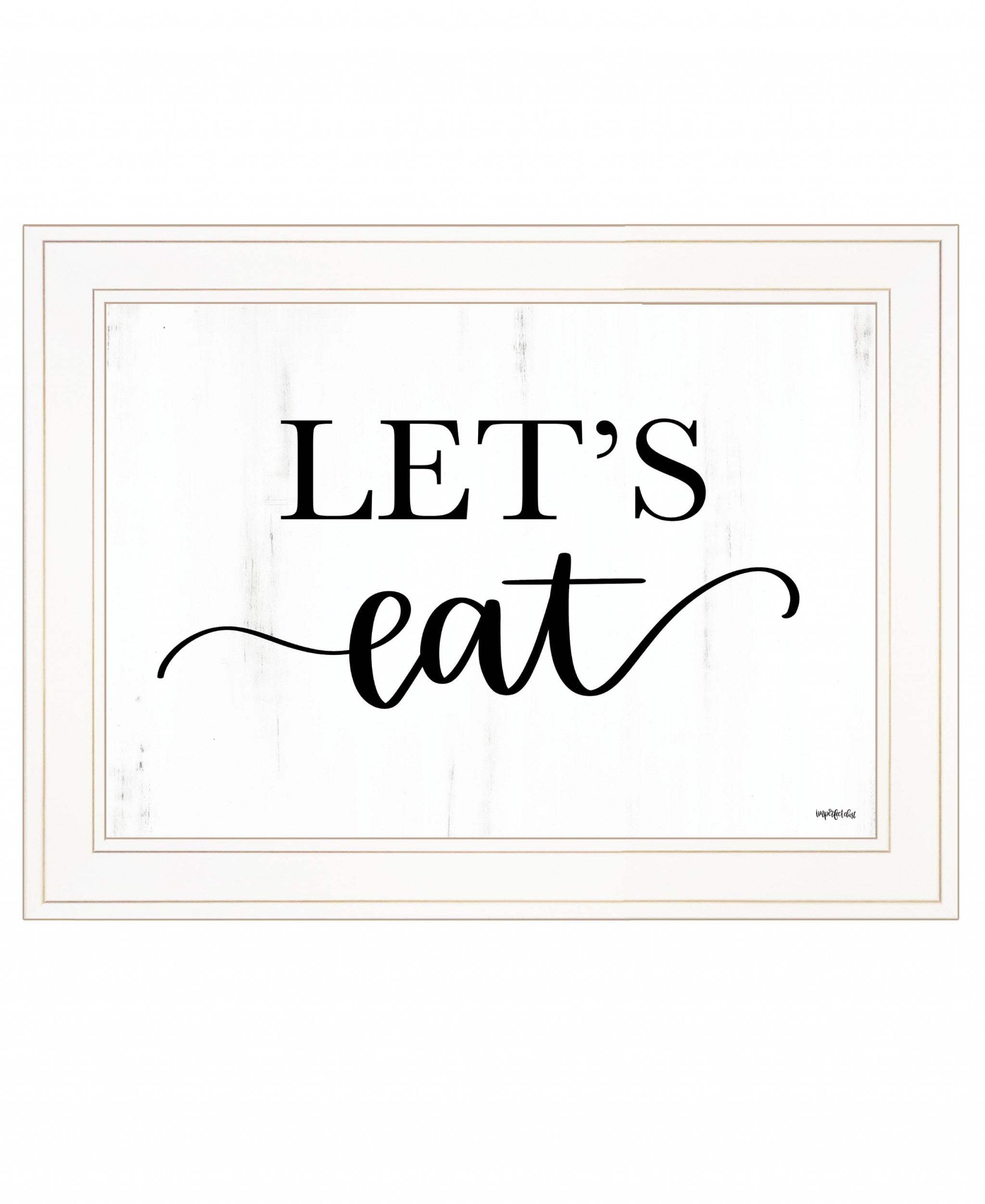 Lets Eat 2 White Framed Print Kitchen Wall Art - Homeroots - Flyclothing LLC