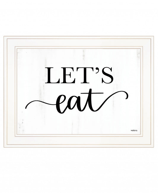 Lets Eat 2 White Framed Print Kitchen Wall Art - Homeroots